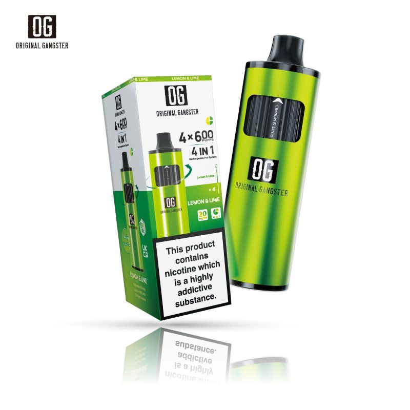 LEMON LIME ORIGINAL GANGSTER OG 2400 4 IN 1 DISPOSABLE POD DEVICE 20MG 1