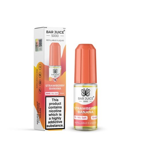 bar juice 5000 strawberry banana 10ml box of 10 mcr vape distro 299155