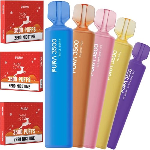 Chirstmas Gift Pura 3500 Disposable Vape Pen - 0mg - Mix 5 Flavours - Mcr Vape Distro