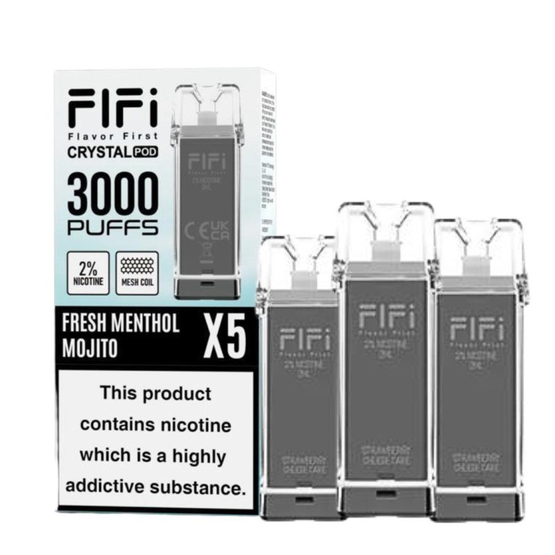 crystal fifi 3000 puffs 5 in 1 replacement pods box of 10 mcr vape distro 841910