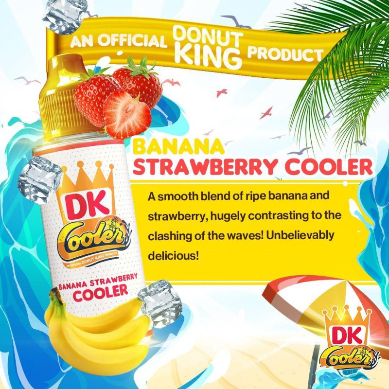 donut king cooler banana strawberry cooler 100ml mcr vape distro 842068