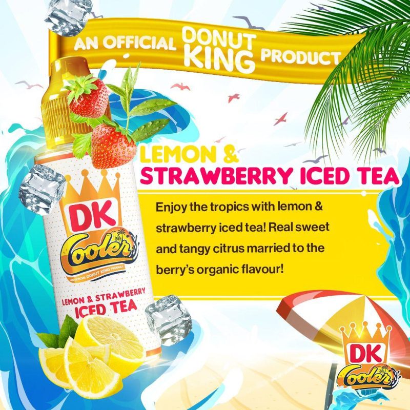 donut king cooler lemon strawberry iced tea 100ml mcr vape distro 156138