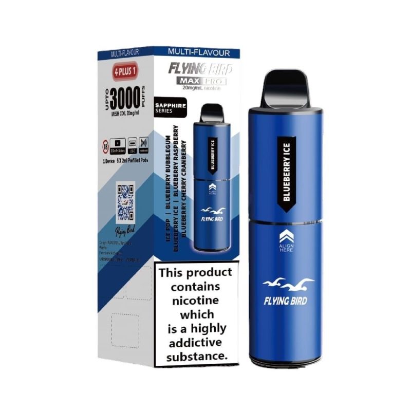 Flying Bird Max Pro 3000 Puffs 4 in 1 Disposable Vape Box of 5 - Mcr Vape Distro