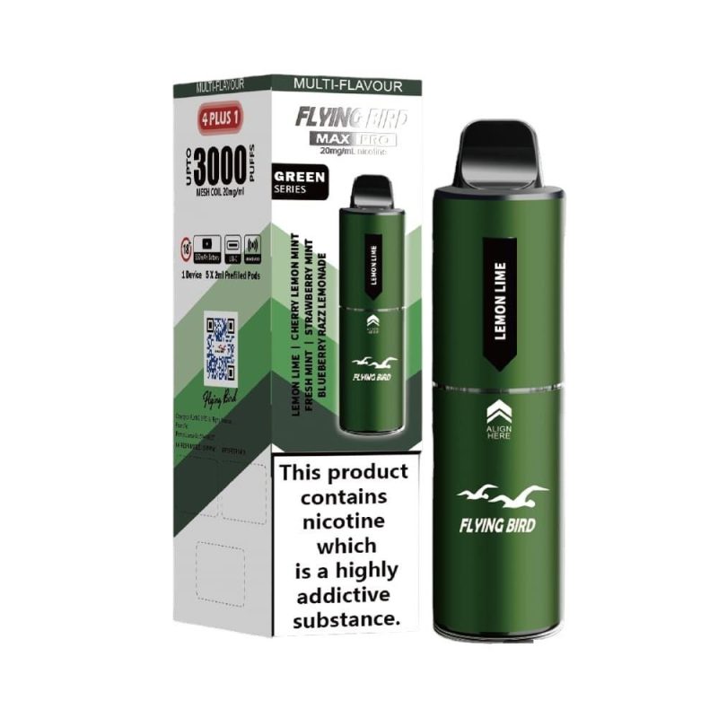 Flying Bird Max Pro 3000 Puffs 4 in 1 Disposable Vape Box of 5 - Mcr Vape Distro