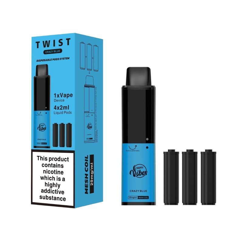 happy vibes twist 2400 disposable vape pod puff bar box of 5 mcr vape distro 193440