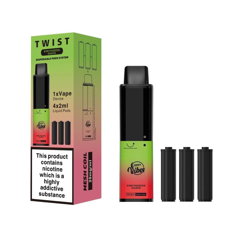 happy vibes twist 2400 disposable vape pod puff bar box of 5 mcr vape distro 266360