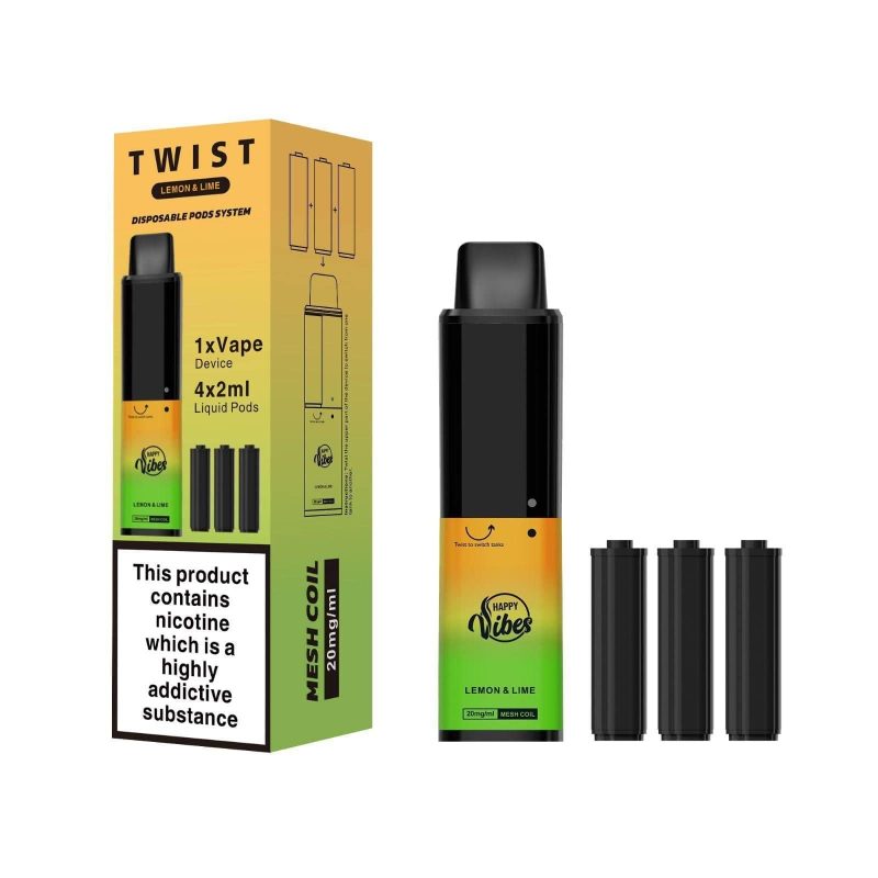 Happy Vibes Twist 2400 Disposable Vape Pod Puff Bar Box of 5 - Mcr Vape Distro