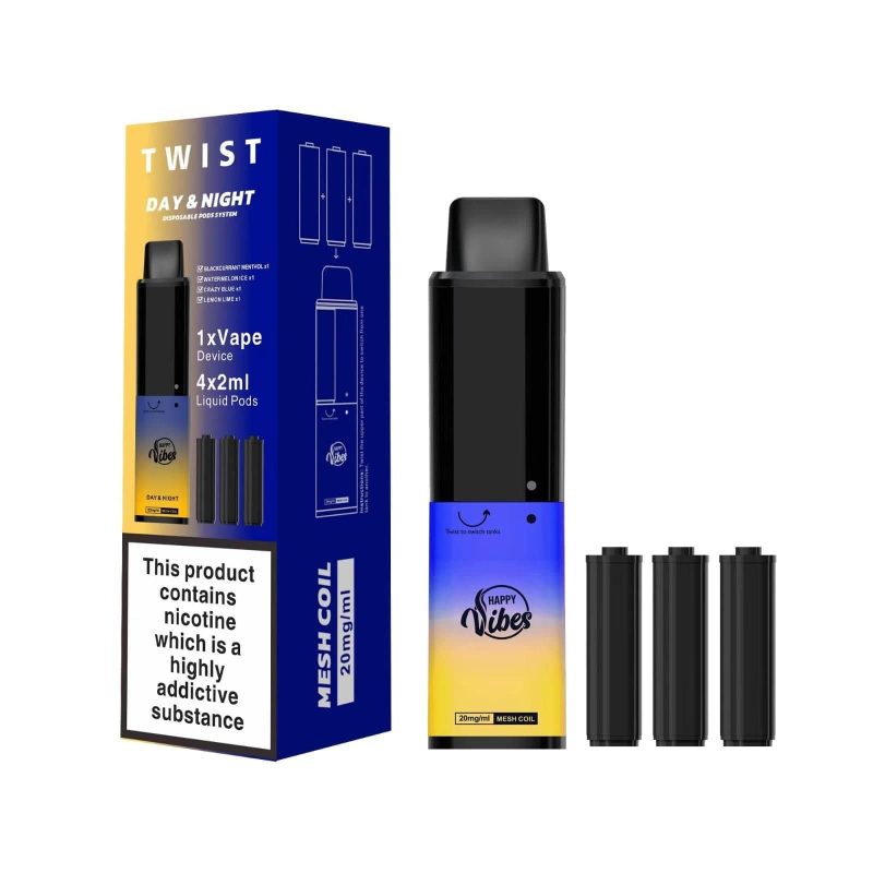 Happy Vibes Twist 2400 Disposable Vape Pod Puff Bar Box of 5 - Mcr Vape Distro