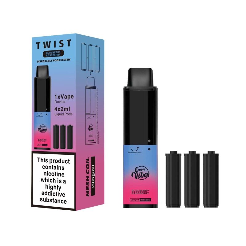 Happy Vibes Twist 2400 Disposable Vape Pod Puff Bar Box of 5 - Mcr Vape Distro