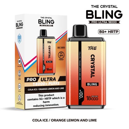 The Crystal Bling Pro Ultra 18000 Disposable Vape Box of 5 - Mcr Vape Distro